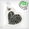 Золотой кулон с черным бриллиантом «Любящее сердце»
