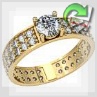 Золотое кольцо с цирконами "Дионисия"