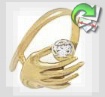 Золотое кольцо "Рука и сердце"