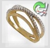 Золотое кольцо с бриллиантами "Бесконечность"