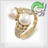 Золотое кольцо с жемчугом "Морская пена - II"