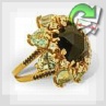 Золотое кольцо с черным раухтопазом "Прекраснейшей"