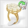 Золотое кольцо с хрусталем "Аллат"