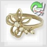 Золотое кольцо с цирконом "Лилия-II"