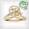 Золотое кольцо с цирконом "Спираль-II"