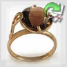 Золотое кольцо с кварцем "Горячий шоколад "