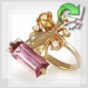 Золотое кольцо с аметистом "Шедевр любви "