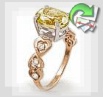 Золотое кольцо с цитрином "Сердечки с цитрином"
