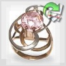 Золотое кольцо с розовым топазом "Женский день"