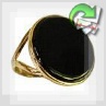 Золотое кольцо с черным агатом "Черный агат в золоте"
