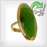 Золотое кольцо с зеленым нефритом "Богема"