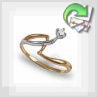 Золотое кольцо с бриллиантом "Росток"
