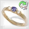 Золотое кольцо с аметистом и бриллиантами "Нежная Фиалка"