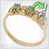 Золотое кольцо  с изумрудом и бриллиантом "Моя изумрудинка"