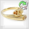 Золотое кольцо с цитрином  "Нежные объятия"