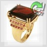 Золотое кольцо с гранатом и рубинами "Кармен"