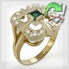 Золотое кольцо с изумрудом и бриллиантами "Искры счастья"