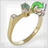 Золотое кольцо с изумрудом и бриллиантами "Ультра"