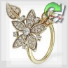 Золотое кольцо с цирконом "Дикая орхидея"