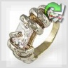 Золотое кольцо с цирконом "Звездные объятия"