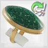 Золотое кольцо из зеленого амазонита "Натали"